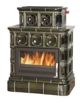 Кафельная печь-камин ABX Karelie (кафельный цоколь) (с водным контуром 10 кВт)